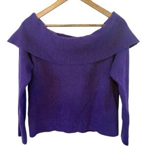 Express Ribbed Off The Shoulder, Long Sleeve Sweater Top, Size Medium